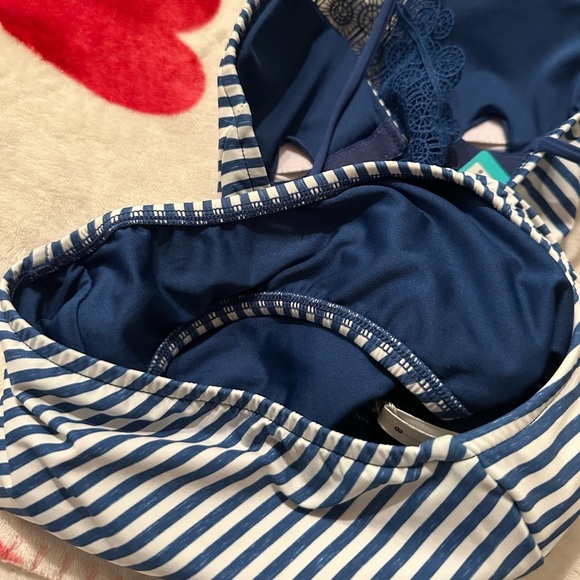 NWT SEAFOLLY Riviera Striped One Piece Swimsuit in French Blue Marle - Picture 8 of 10